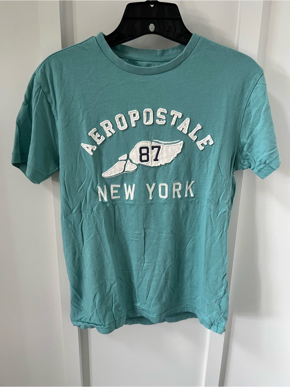 Aeropostale Men’s Teal Graphic New York 87 Short Sleeve Tee